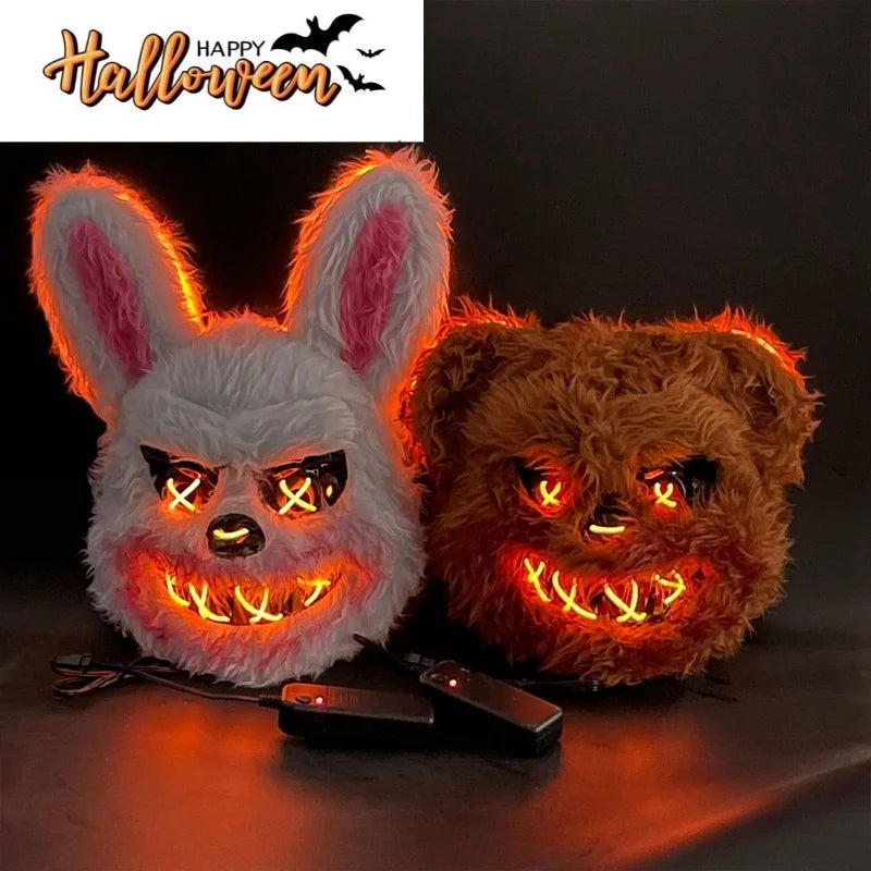 LED Light Halloween Glow Mask - Battery Powered